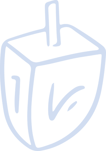 Lavender line art dreidel on transparent canvas elegant symbolic design