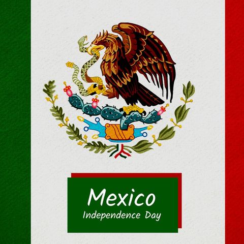 mexico independence day celebration with flag and emblem - Download Free Stock Templates Pikwizard.com