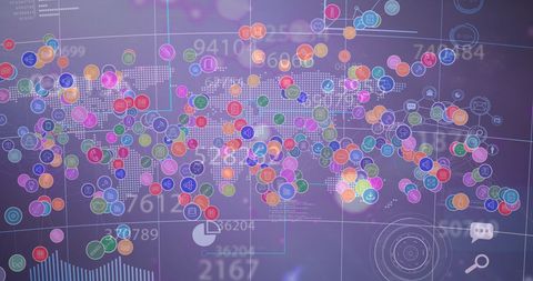 Global Digital Network Connectivity with Data Icons - Download Free Stock Images Pikwizard.com