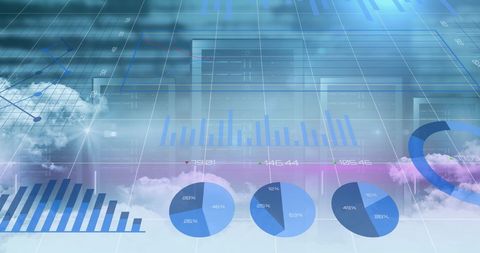 Abstract Financial Data Processing in Virtual Cloud Environment - Download Free Stock Images Pikwizard.com