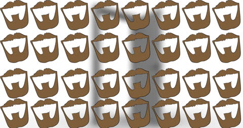 Beard Icons Overlapping Door Background Percptual Illusion Pian