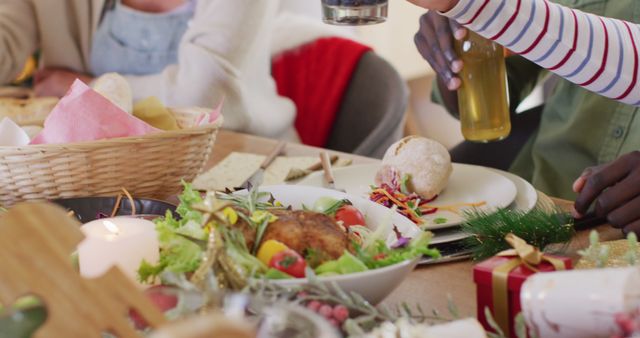 Family Gathering Around Festive Holiday Meal - Download Free Stock Images Pikwizard.com