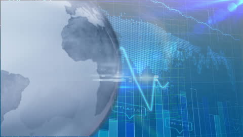 Digital World Globe with Data Analysis Concept