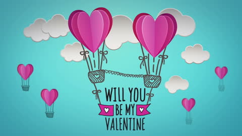 Heart Balloon Graphic with Valentine's Proposal