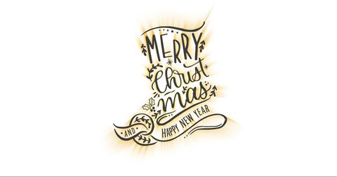 Festive merry christmas and happy new year typography design