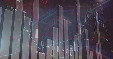 Futuristic digital data tunnel with interactive analytics