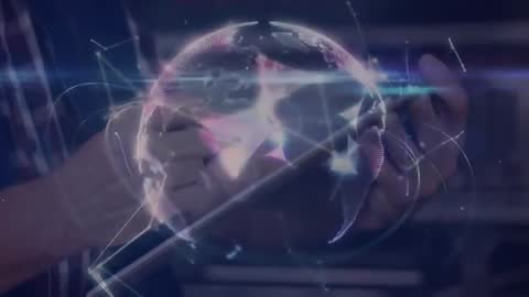 Senior Innovator Exploring Digital Mesh Globe