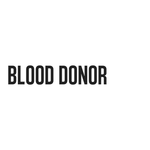 Bold black blood donor text on transparent background