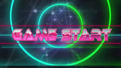 Neon Game Start Animation with Network Connections Theme