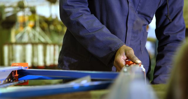 Carpenter Measuring Wood Plank with Metal Ruler in Workshop - Download Free Stock Images Pikwizard.com