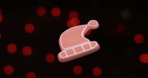 Festive Gingerbread Santa Hat with Glowing Lights