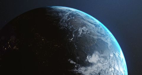 Dramatic Satellite View of Earth from Space