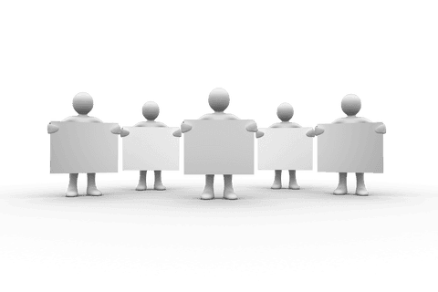 transparent human figures holding blank billboards for promotion - Download Free Stock Videos Pikwizard.com