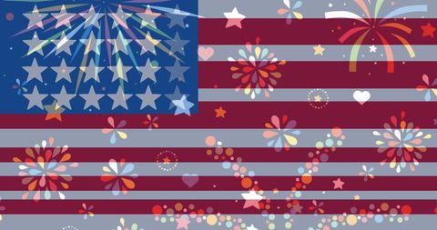 American Flag with Fireworks Abstraction Celebrating Patriotism - Download Free Stock Images Pikwizard.com