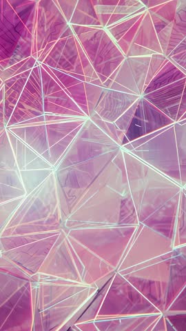Pulsating Neon Polygonal Lattice Shimmering in 3D Vertical Video Loop for Tech Backgrounds