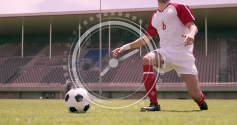 Soccer Player in Motion with Clock Animation Overlay