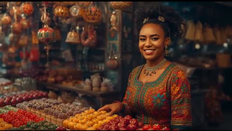 Vendor Arranging Traditional Sweets in Lively Bazaar