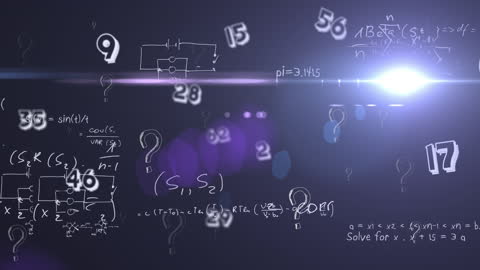 Mathematical Symbols Floating in Dark Digital Space