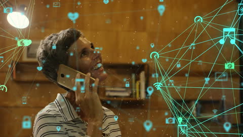 Senior Woman Engaging with Virtual Network via Smartphone