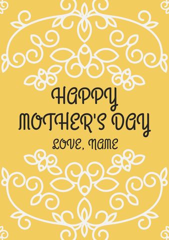 Mother's Day Greeting Card with Elegant Floral Patterns - Download Free Stock Templates Pikwizard.com