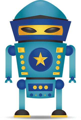 blue cartoon robot with star design on transparent background - Download Free Stock Videos Pikwizard.com