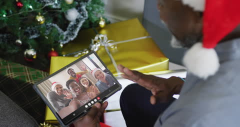 Festive Online Connection with Friends at Christmas