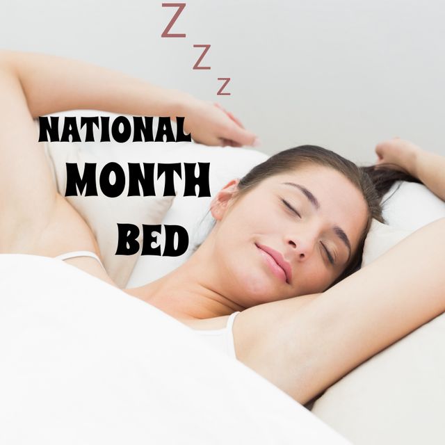 Serene Woman Enjoying Peaceful Sleep for National Sleep Month - Download Free Stock Templates Pikwizard.com