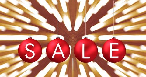 Christmas Sale Concept with Festive Baubles and Text