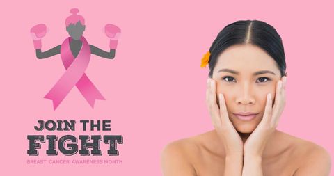 Breast Cancer Awareness with Inspirational Slogan