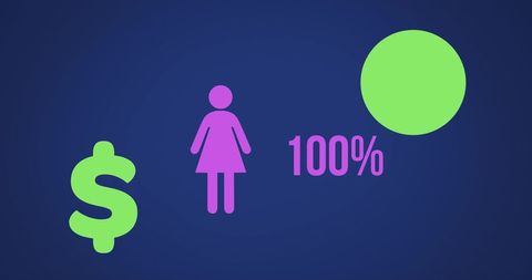 Woman Empowerment Economic Graphics on Dark Background - Download Free Stock Images Pikwizard.com