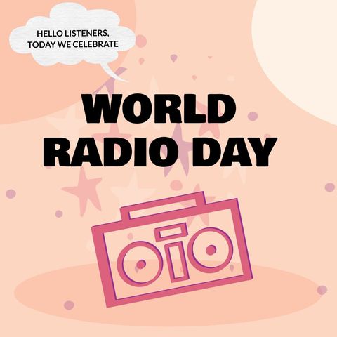 world radio day celebration with retro radio design - Download Free Stock Templates Pikwizard.com