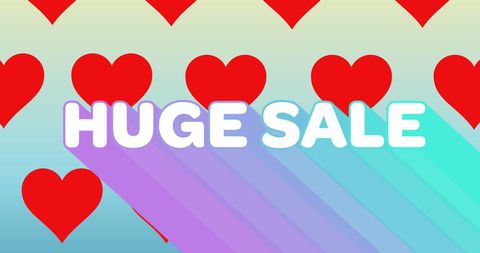 Huge Sale Announcement with Retro Heart Background - Download Free Stock Images Pikwizard.com