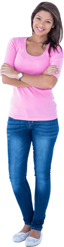 young woman in casual transparent flaunting style with folded arms - Download Free Stock Videos Pikwizard.com