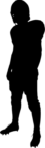 Transparent american football player standing with ball illustration