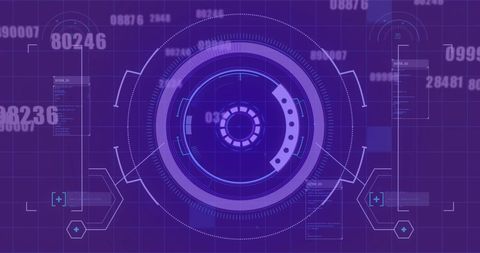 Futuristic Digital Interface with Data Elements on Purple Display - Download Free Stock Images Pikwizard.com