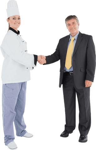 transparent businessman and female chef shaking hands collaboration - Download Free Stock Videos Pikwizard.com