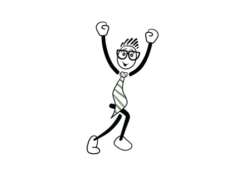 happy stick figure character celebrating on transparent background - Download Free Stock Videos Pikwizard.com