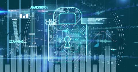 Digital Security Lock with Data Processing Visuals - Download Free Stock Images Pikwizard.com