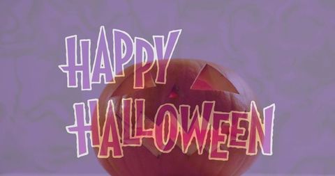 Halloween Pumpkin with Festive Greeting Overlay - Download Free Stock Images Pikwizard.com