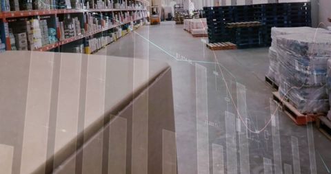 Global Logistics Data Overlaid on Warehouse - Download Free Stock Images Pikwizard.com