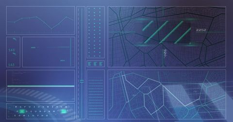 Futuristic 6G Data Processing Interface with Blue Background - Download Free Stock Images Pikwizard.com