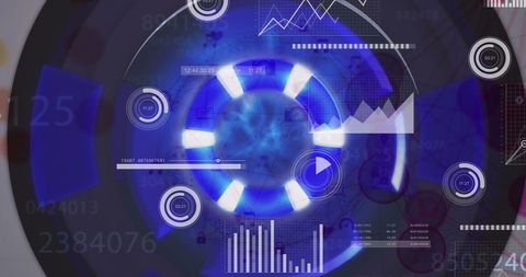 Futuristic Data Analysis with Digital Interface Graphics - Download Free Stock Images Pikwizard.com