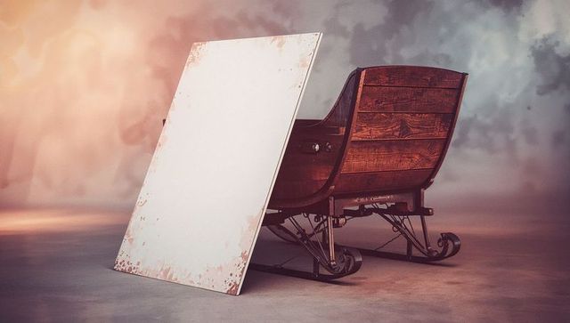 Vintage Wooden Sleigh with Blank Board for Display Ideas