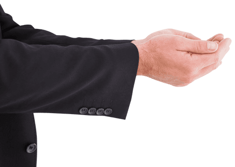 Transparent Holding Gesture of Businessman's Hands in Black Suit - Download Free Stock Videos Pikwizard.com