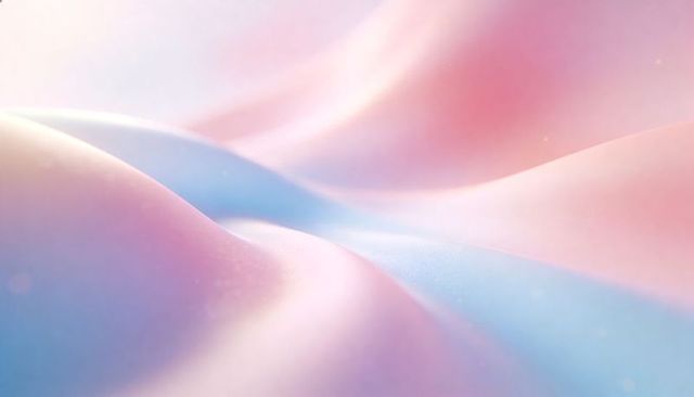 Soft pastel silk waves with micro-sparkle bokeh, abstract velvet gradient background