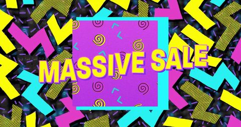 Bright 80s Inspired Massive Sale Poster Design