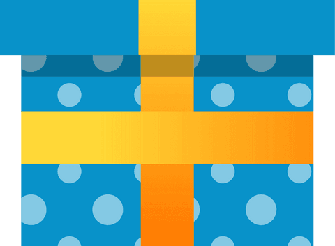 Flat design gift box with ribbon on transparent background