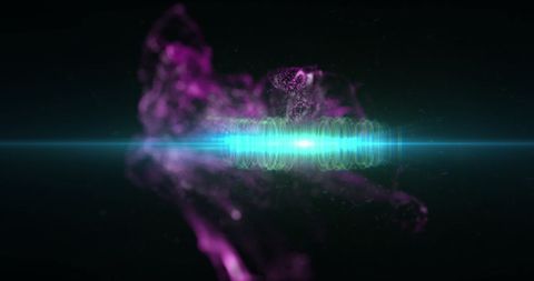 Abstract particle mesh with vibrant light trails