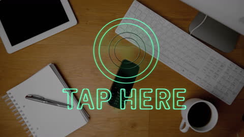 Futuristic Workspace with Digital Interaction Elements