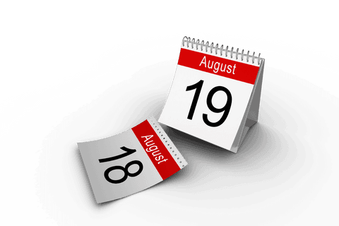 Transparent Desk Calendar Showing August Nineteenth Date - Download Free Stock Videos Pikwizard.com